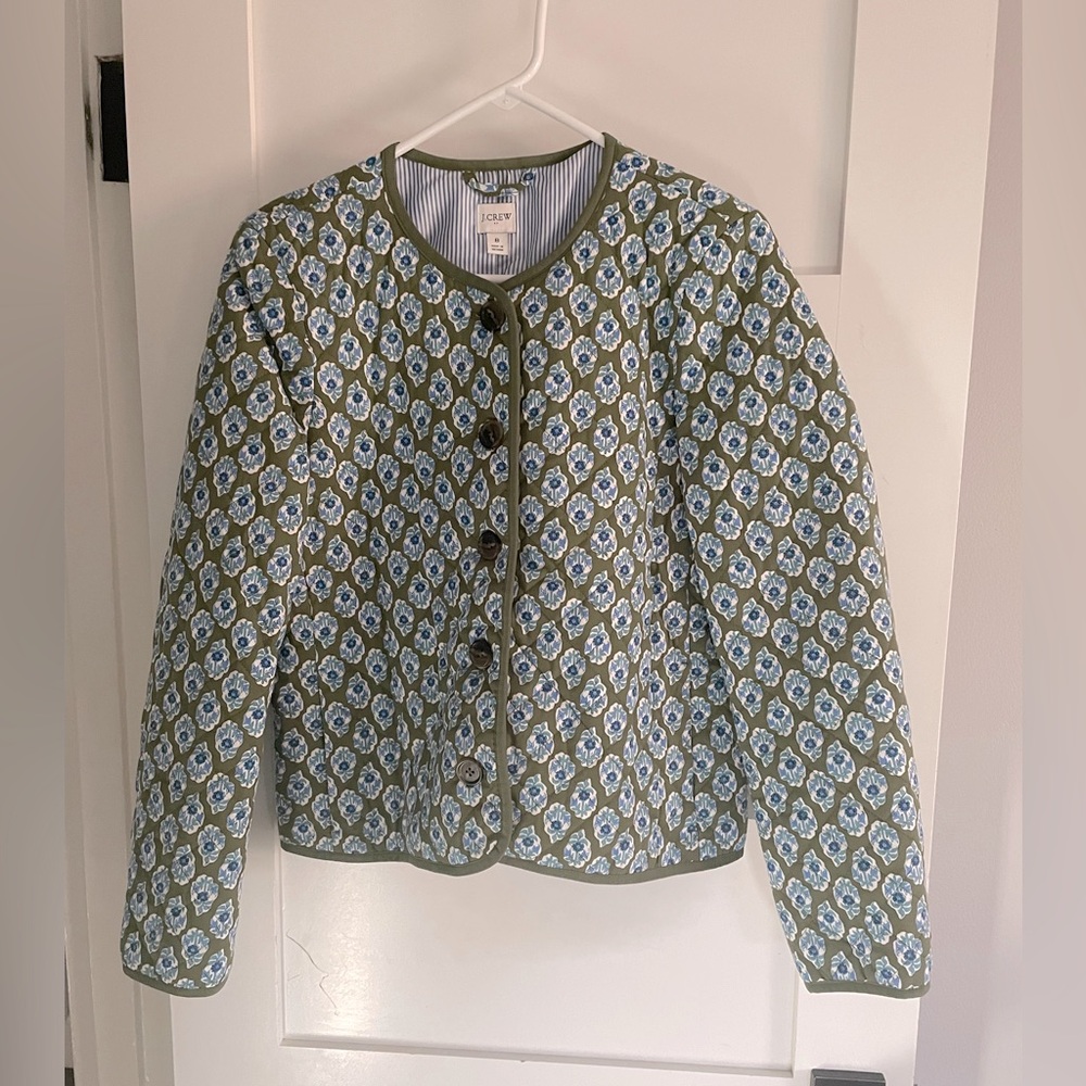 J. Crew Factory Block Print Quilted Jacket